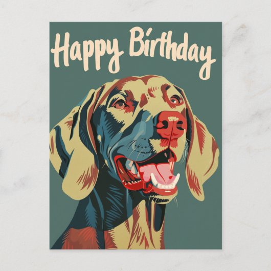 Weimaraner Geburtstag Postkarte (Vorderseite)