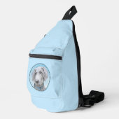 Weimaraner Gemälde Grau Silver Original Hunde Kuns Crossbody Bag (Rechte Ecke)