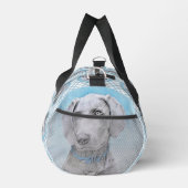 Weimaraner Gemälde Grau Silver Original Hunde Kuns Duffle Bag (Rechts)