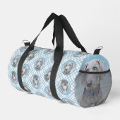 Weimaraner Gemälde Grau Silver Original Hunde Kuns Duffle Bag (Rechte Ecke)