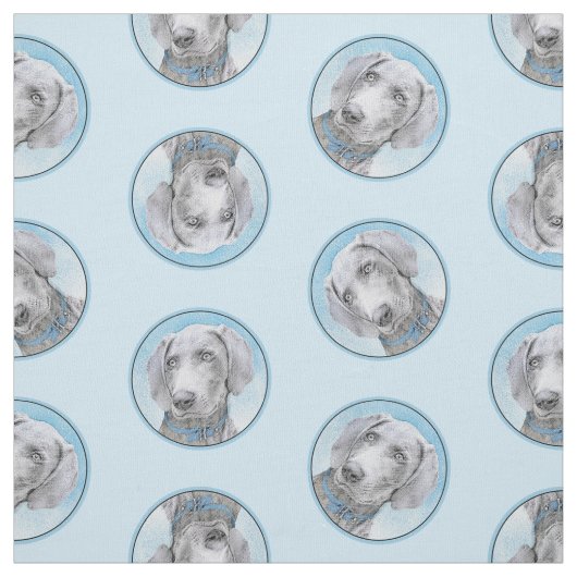 Weimaraner Gemälde Grau Silver Original Hunde Kuns Stoff (Muster)
