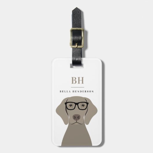 Weimaraner Gepäckmarken Gepäckanhänger (Vorderseite vertikal)