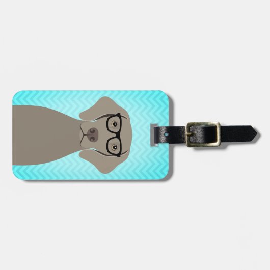 Weimaraner Gepäckmarken Gepäckanhänger (Vorderseite horizontal)