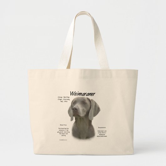 Weimaraner Geschichtsdesign Jumbo Stoffbeutel (Vorne)