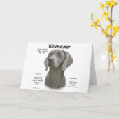 Weimaraner Geschichtsdesign Karte (Gelbe Blume)