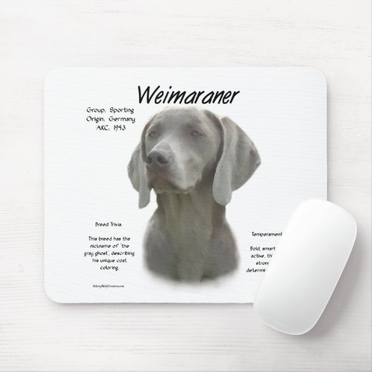 Weimaraner Geschichtsdesign Mousepad (Mit Mouse)