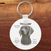 Weimaraner Geschichtsdesign Schlüsselanhänger (Vorderseite)