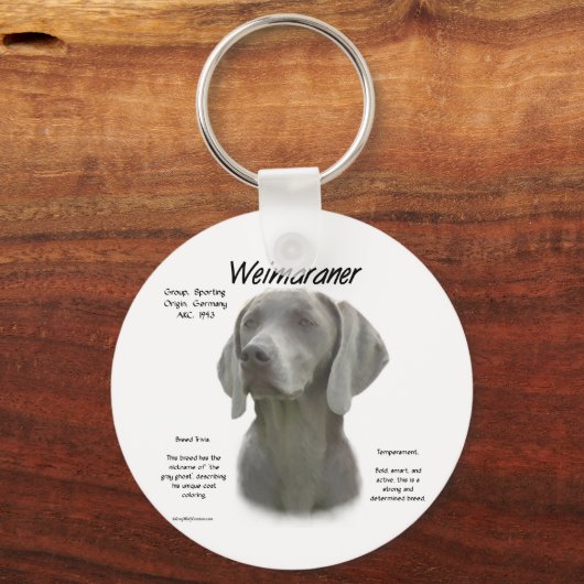 Weimaraner Geschichtsdesign Schlüsselanhänger (Vorderseite)