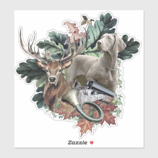 Weimaraner "Ghost" Aufkleber (Blatt)