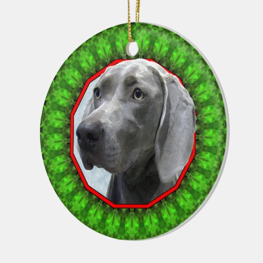 Weimaraner glückliches Howliday Keramik Ornament (Links)