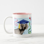 Weimaraner Graduate Zweifarbige Tasse (Links)
