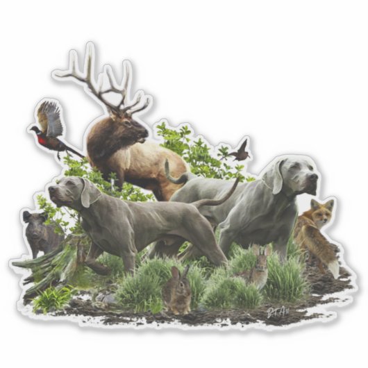 Weimaraner, "Gray Ghost" Aufkleber (Vorderseite)