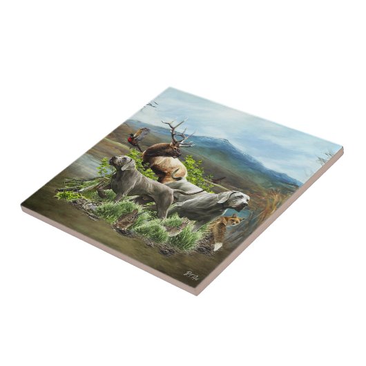 Weimaraner, "Gray Ghost" Fliese (Seite)