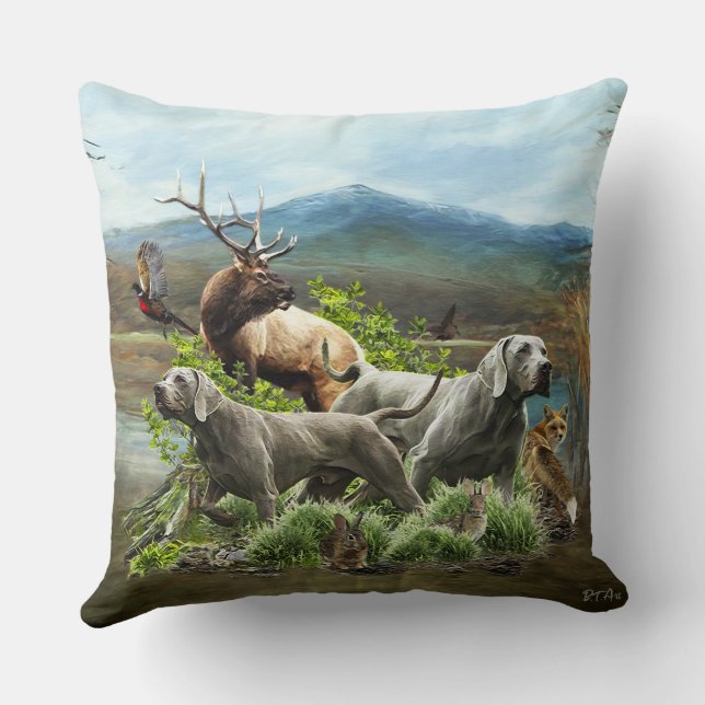 Weimaraner, "Gray Ghost" Kissen (Rückseite)