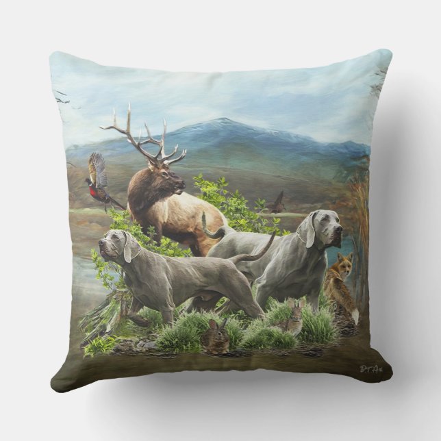 Weimaraner, "Gray Ghost" Kissen (Rückseite)