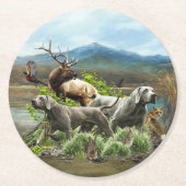 Weimaraner, "Gray Ghost" Runder Pappuntersetzer (Vorderseite)