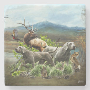 Weimaraner, "Gray Ghost" Steinuntersetzer