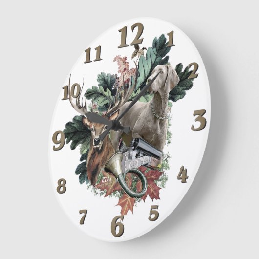  Weimaraner  Große Wanduhr (Winkel)