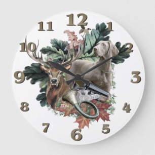 Weimaraner Große Wanduhr