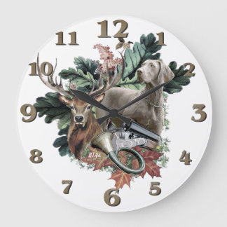  Weimaraner  Große Wanduhr