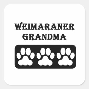 Weimaraner Großmutter Quadratischer Aufkleber