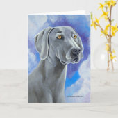 Weimaraner Grußkarten Karte (Gelbe Blume)