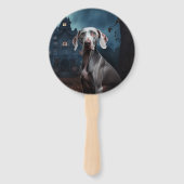 Weimaraner Halloween Beängstigend Fächer (Rückseite)