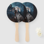 Weimaraner Halloween Beängstigend Fächer (Vorne und Hinten)