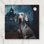 Weimaraner Halloween Beängstigend Geschenkanhänger (Rückseite)