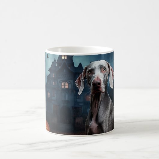 Weimaraner Halloween Beängstigend Kaffeetasse (Mittel)