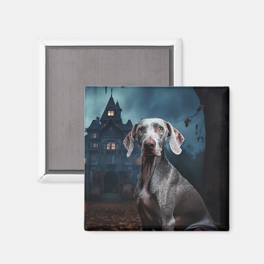 Weimaraner Halloween Beängstigend Magnet (Vorderseite/Rückseite)