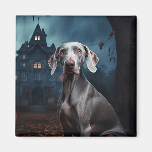 Weimaraner Halloween Beängstigend Magnet