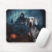 Weimaraner Halloween Beängstigend Mousepad (Mit Mouse)