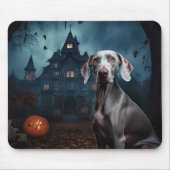 Weimaraner Halloween Beängstigend Mousepad (Vorne)