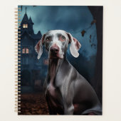 Weimaraner Halloween Beängstigend Planer (Vorderseite)