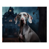 Weimaraner Halloween Beängstigend Poster (Vorderseite)