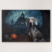 Weimaraner Halloween Beängstigend Puzzle (Horizontal)