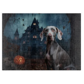 Weimaraner Halloween Beängstigend Schneidebrett (Vorderseite)