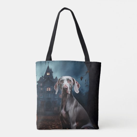 Weimaraner Halloween Beängstigend Tasche (Rückseite)