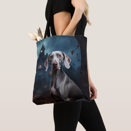 Weimaraner Halloween Beängstigend Tasche (Von Nahem)