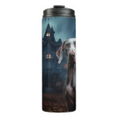 Weimaraner Halloween Beängstigend Thermosbecher (Vorderseite)