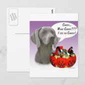 Weimaraner Halloween Candy Postkarte (Vorne/Hinten)