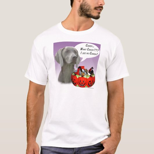 Weimaraner Halloween Candy T-Shirt (Vorderseite)