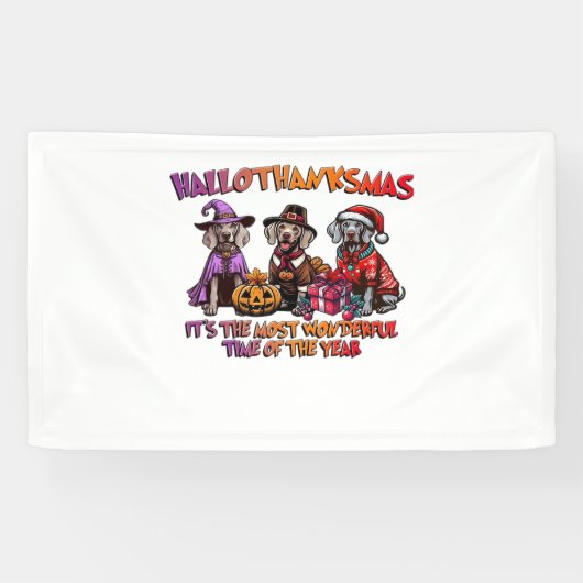 Weimaraner Halloween Erntedank Weihnachten Oversi Banner (Horizontal)