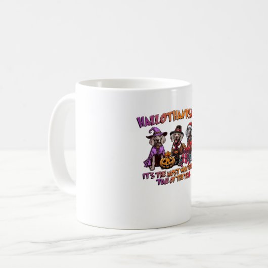 Weimaraner Halloween Erntedank Weihnachten Oversi Kaffeetasse (Vorderseite Links)