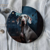 Weimaraner Halloween Gruselig Button (Beispiel)