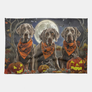 Weimaraner Halloween Gruselig Geschirrtuch