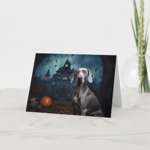 Weimaraner Halloween Gruselig Karte