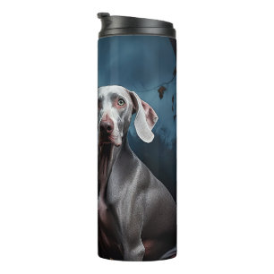Weimaraner Halloween Gruselig Thermosbecher