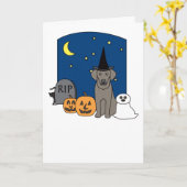 Weimaraner Halloween Karte (Gelbe Blume)